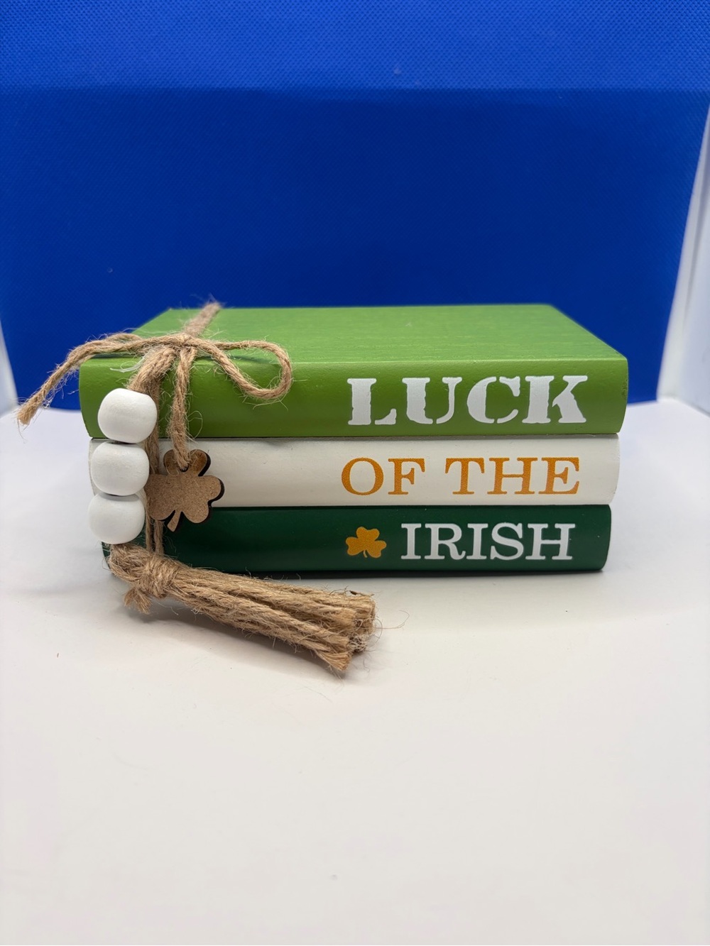 Luck of the Irish Faux Book Stack St. Patrick’s Day Decor
